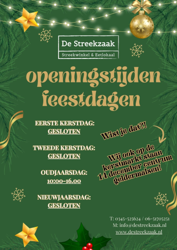 Openingstijden Feestdagen